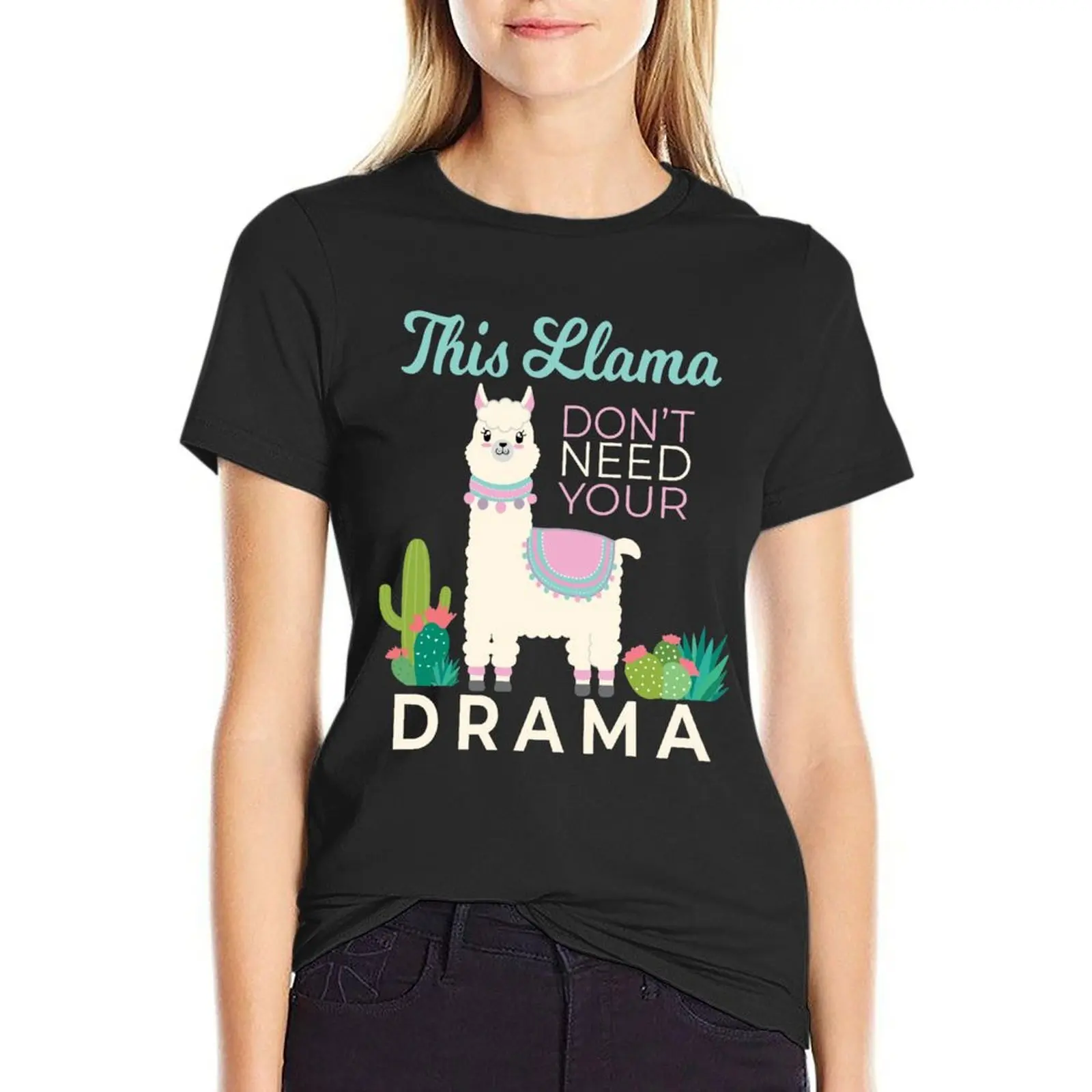 Drama Llama T-Shirt Aesthetic clothing graphics plus size tops Female clothing Womens clothing