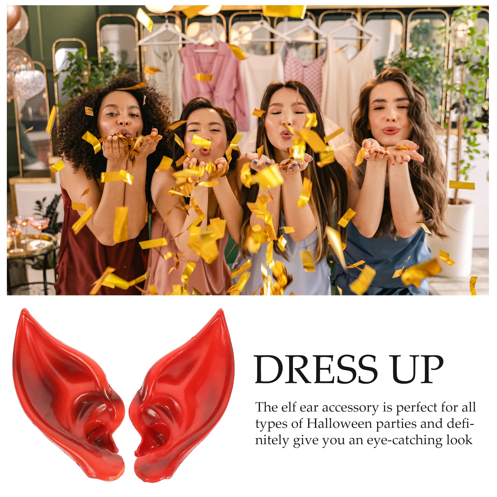 

1 Pair Fairy Elf Ears Props Halloween Elf Ears Prop Masquerade Costume Party Halloween Cosplay Accessory Headwear