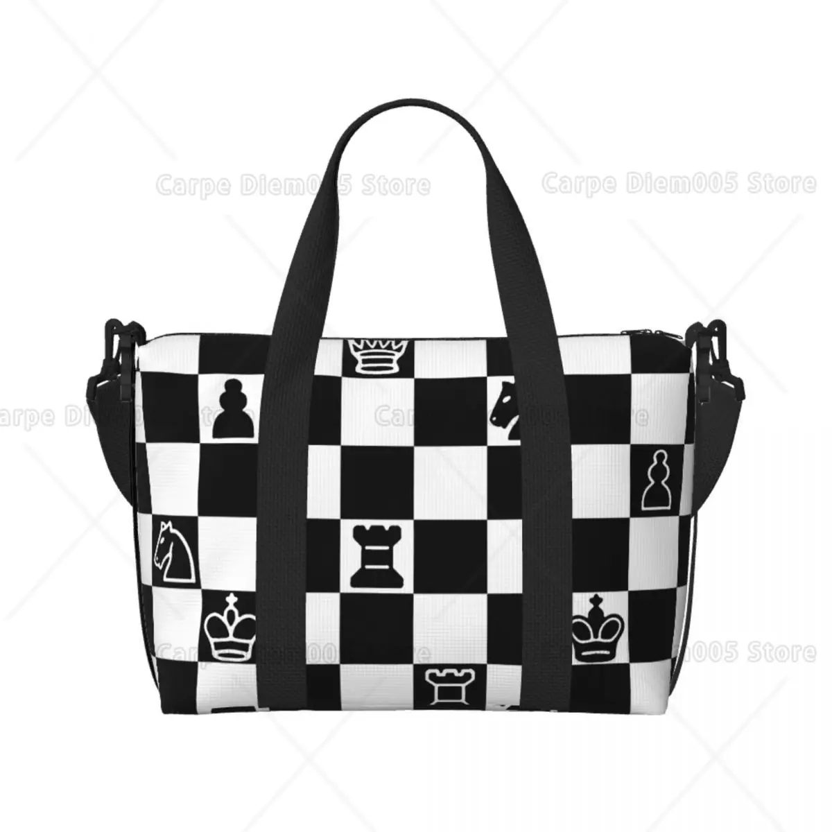 

Chess Pattern Beach Tote Bag for Women Men Large Capacity Gym Carry on Luggage Travel Shopping Bags Overnight Bag