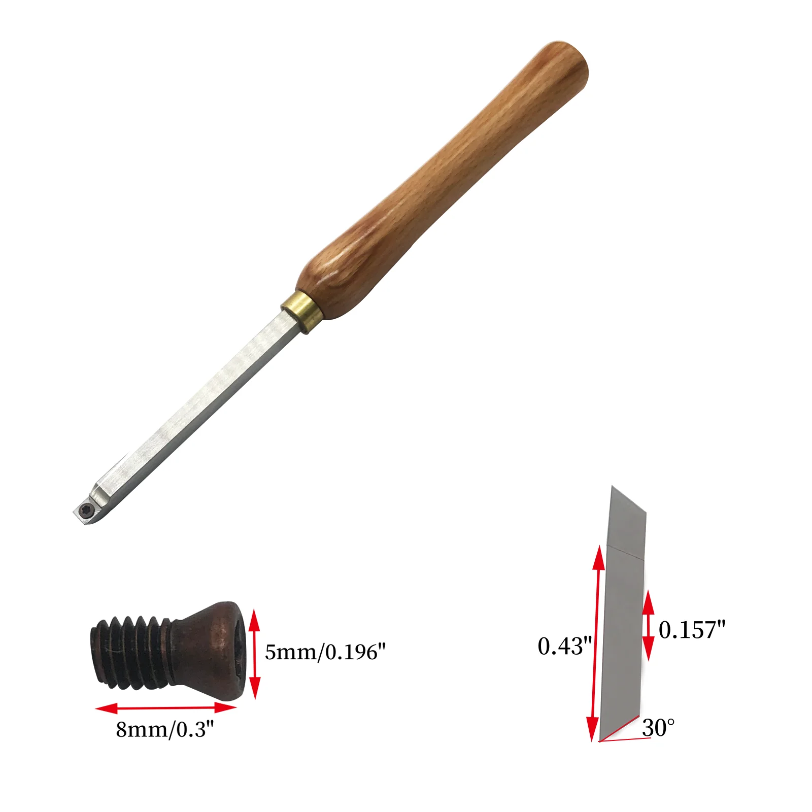 Woodturning Carbide Lathe Tools Wood  Tool Set of  Rougher Detailer Finisher Carbide Lathe Tools for Woodturning+1pc insert