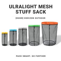 [HODR] Ultralight Mesh Drawstring Storage Bags Polyester Breathable Compression Pouches for Camping, Hiking, Laundry & Grocery