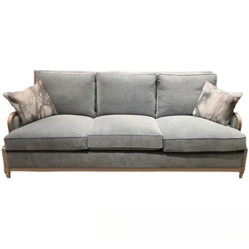 

American living room solid wood Mori impression three-person sofa custom furniture simple creative sofa combination