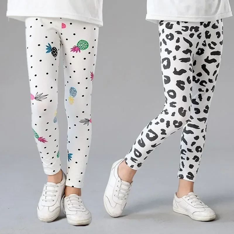 Baby Girls Leggings Kids Pencil Pants Casual Floral Trousers Slim Leggings Teens Nine Point Pant 2025 Spring Children\'s Clothing