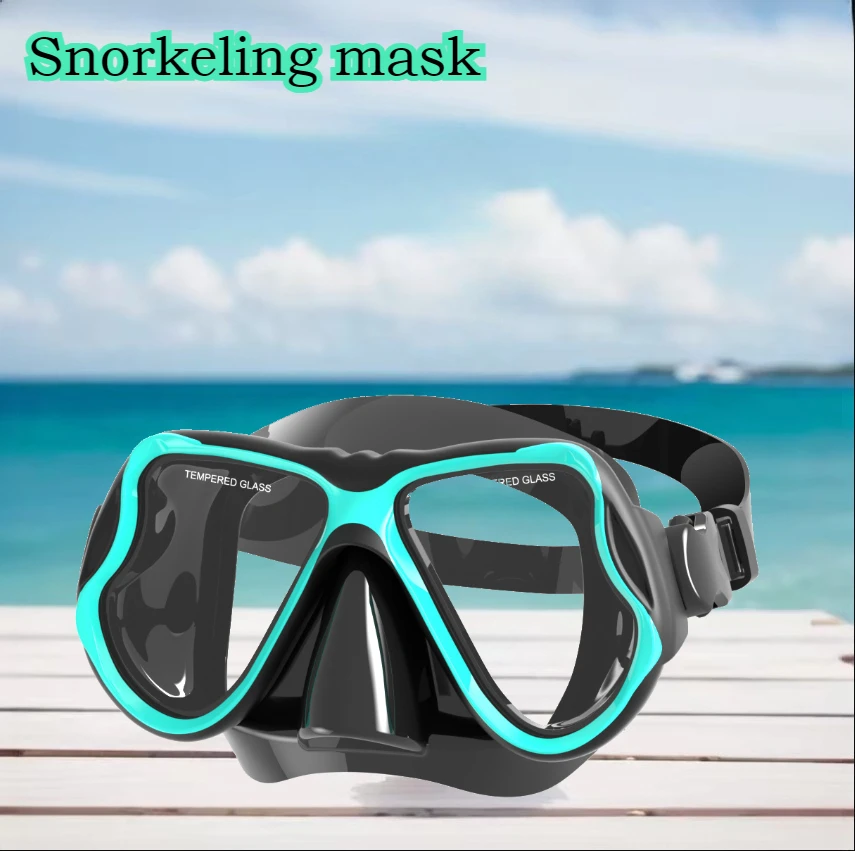 

Diving Mask Dry Snorkel Set for Adults Tempered Glass Professional Panoramic Snorkeling Gear Swimming Training Snorkel Kit