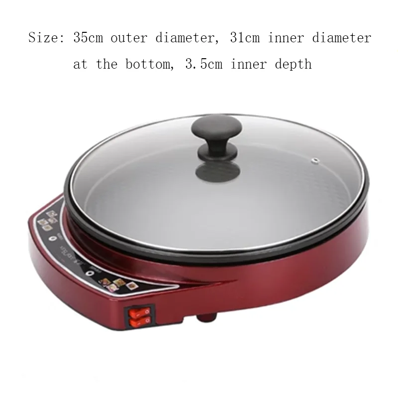 220V Housed Electric Crepe Maker Pan Non-stick Electric Baking Pan Deepen Pancake Crepe Baking Pan Machine EU/AU/UK/US