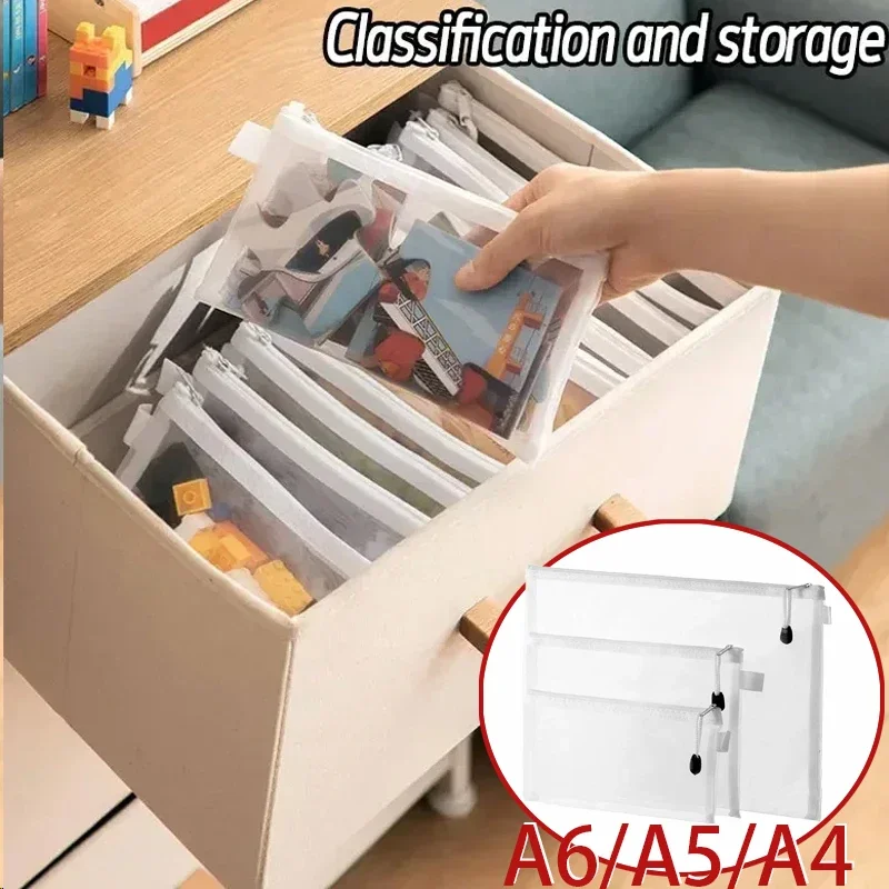 

Toy Storage Bag Puzzle Classification Zipper Mesh Bag Children's Small Particle Block Sorting Transparent Box File Hanging Bag