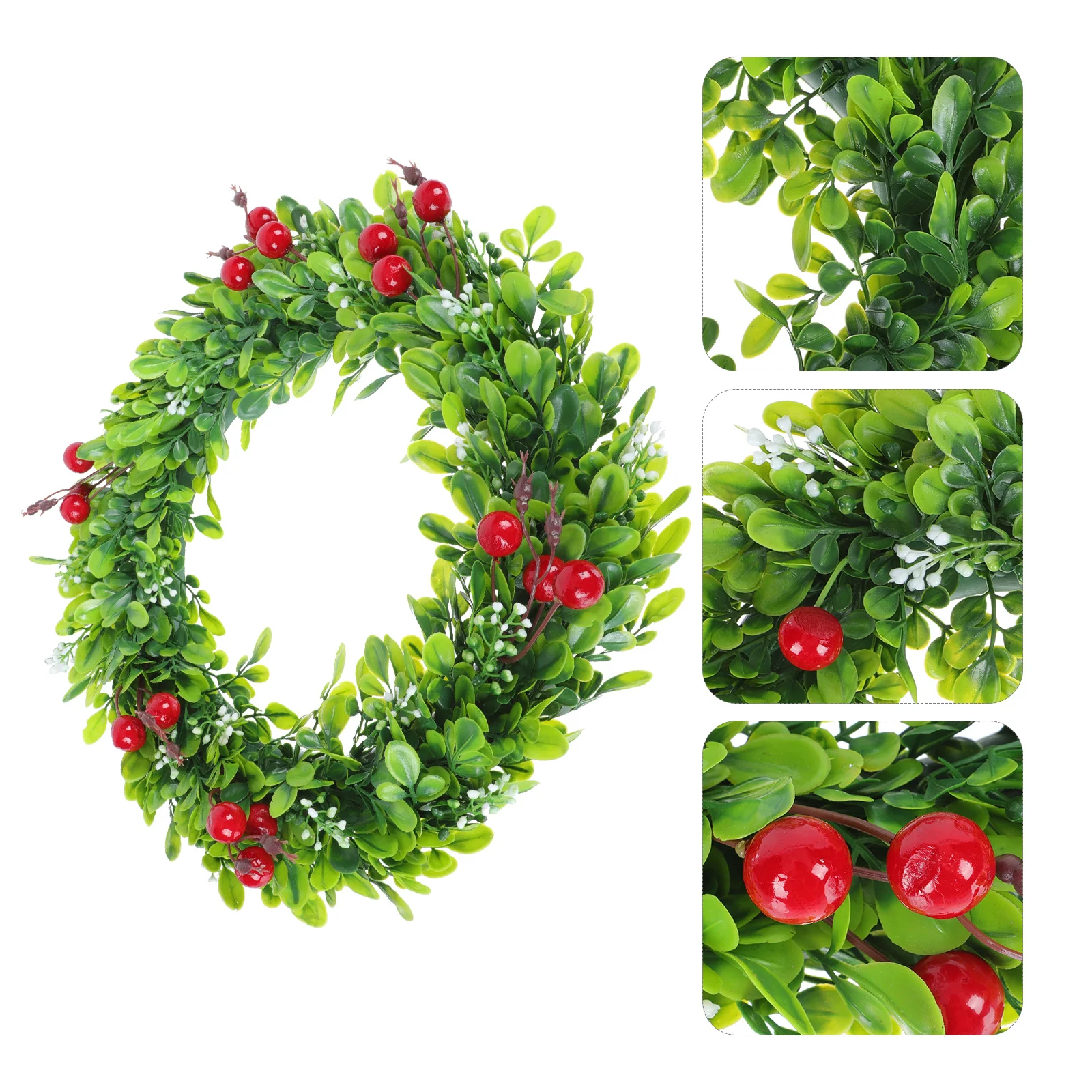 

Christmas Wreath Decor Artificial Green Xmas Pendant For Door Wall Indoor Holiday Party Decoration Festival Hanging Adornment