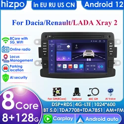 Androidカーラジオ,メディアプレーヤー,CarPlay,4G,dsp,ai,2 DIN,GPS, 7インチ,車用ルダxray 2,ダチアダスター