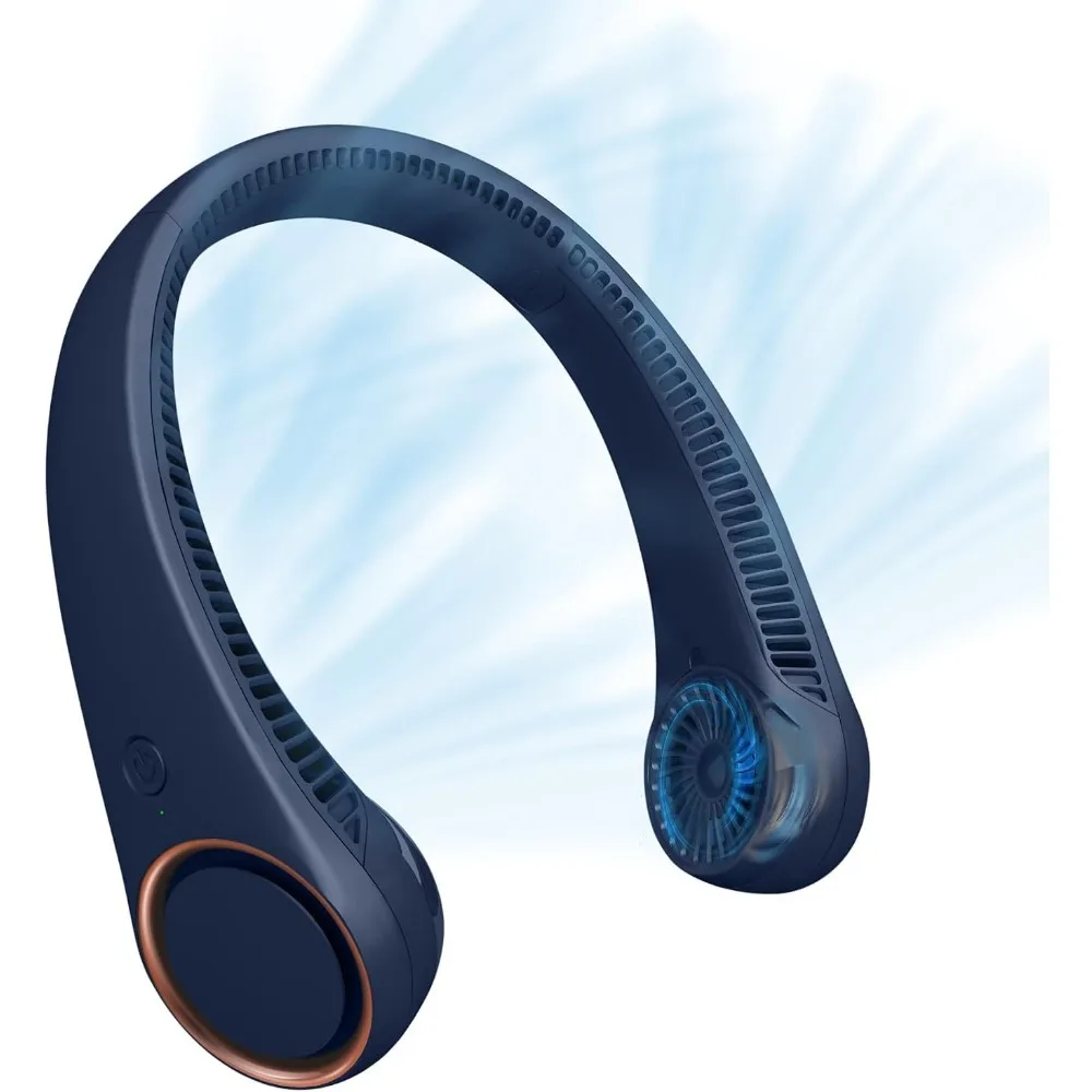 

Portable Neck Cooling Fan Rechargeable Bladeless 3 Speed 4000 mAh Hands Free USB Wearable Outdoor Gift