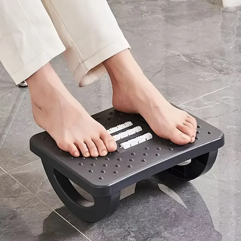 

Табурет под столом с подставкой для ног — универсальный и моющийся для офиса, дома, использования в автомобиле. Снимает боль в спине, коленях и пояснице