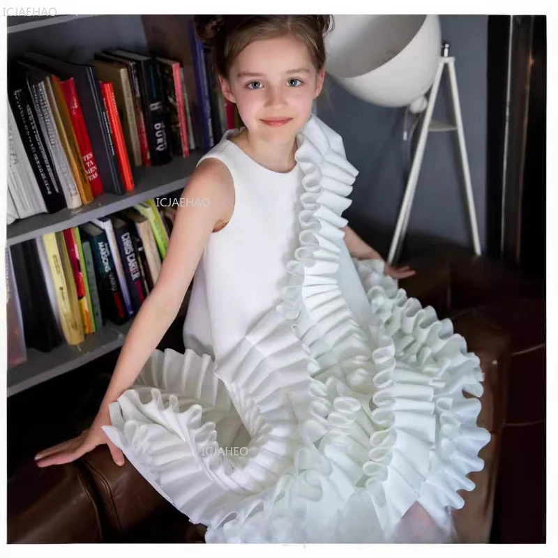 Girls Princess Party Dress for Little Host Piano Performance Formal Evening Gowns Dresses Children Birthday Celebration Pageant