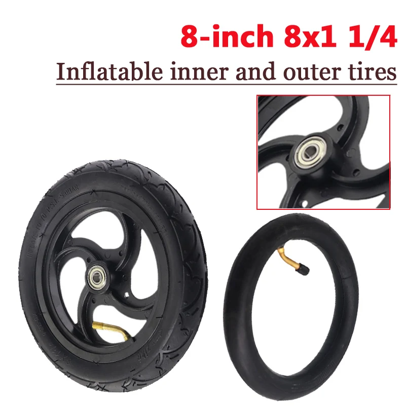 8x1 1/4 Outer Tire Inner Tube Pneumatic Wheel for E-tow Electric Scooter Wheelchair Kickscooter Tyre General Model