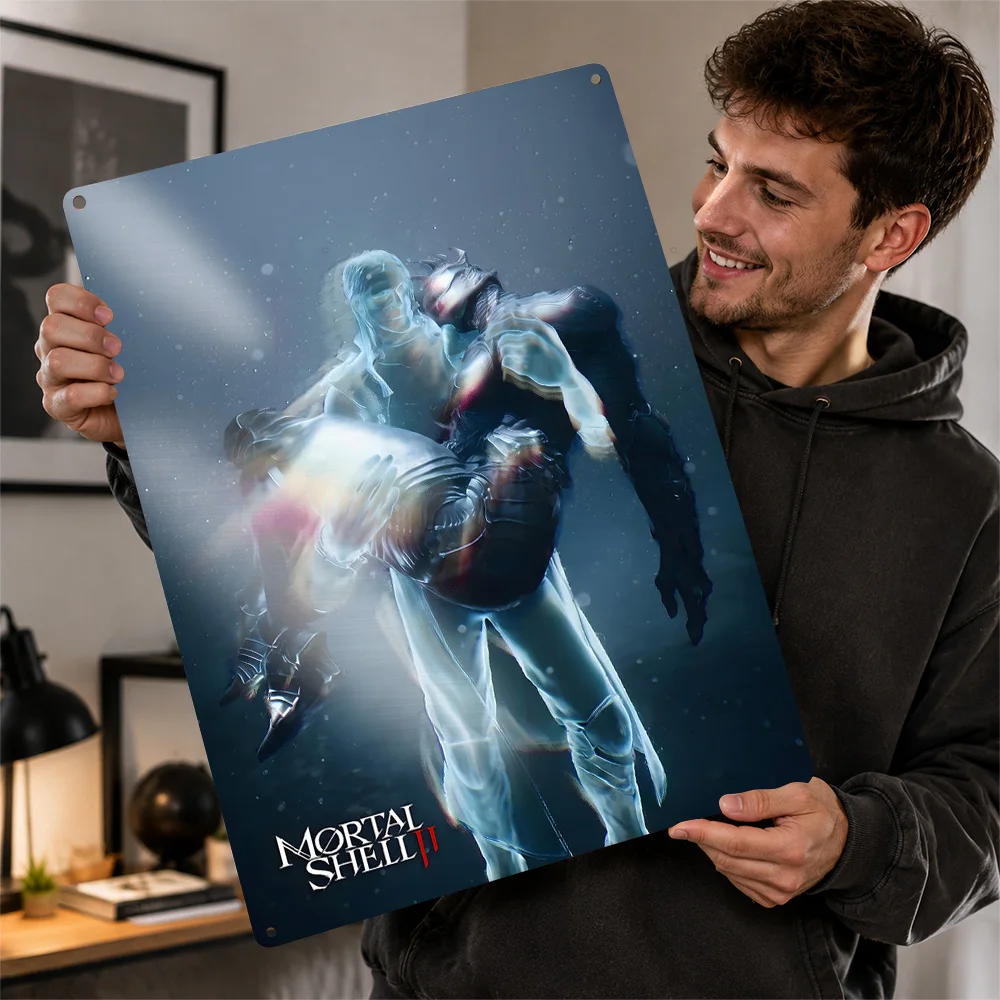 Mortal Shell II Ethereal Figure Printed Poster Illustrated Wall Art For Bedroom Personalized Aluminum Metal Sign Birthday Gift