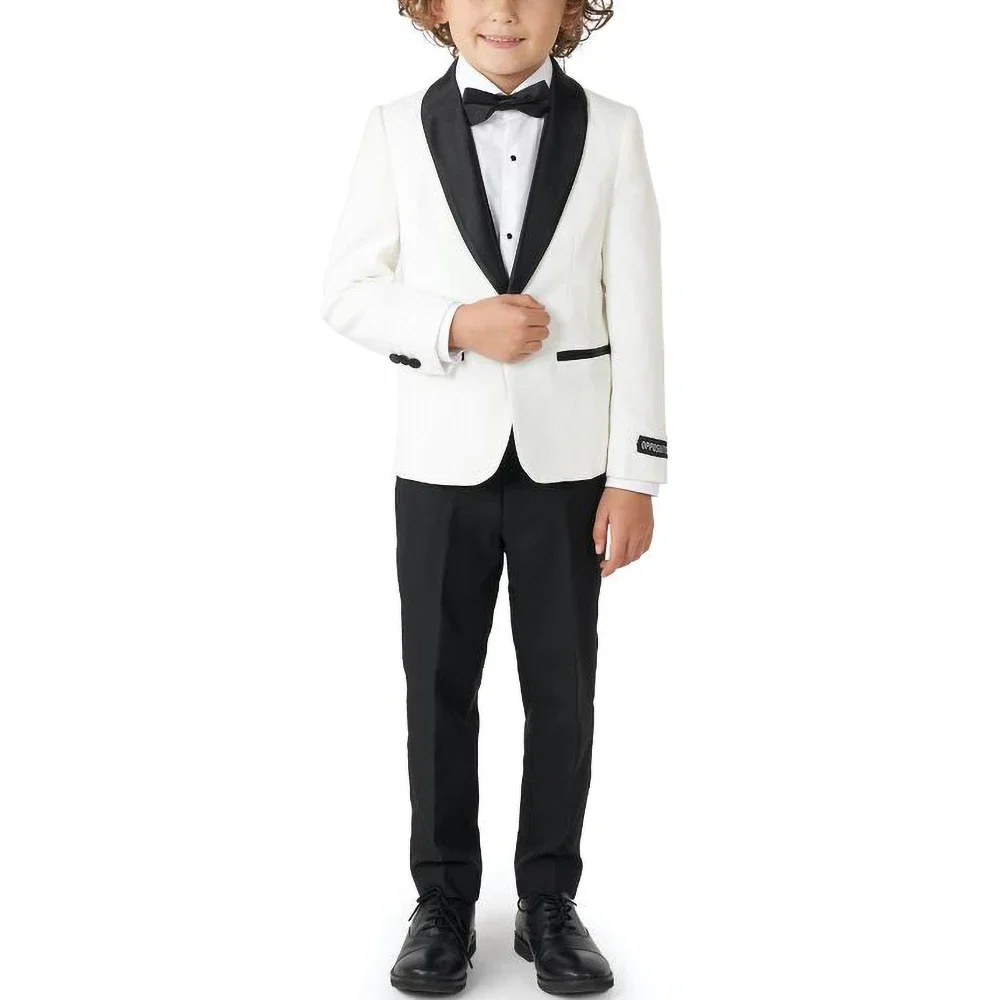 

Fashion Suit for Kids Boys Shawl Lapel 2 Piece Formal Casual Party Tuxedo Slim Fit Elegant Child Wedding Suit Blazer Pants