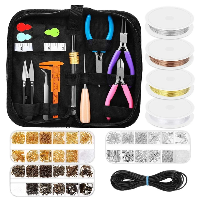 Oxford Cloth Leather Tool Bag DIY Bracelet Necklace Making And Repairing Mini Hand Pliers Needle Ring Buckle Material