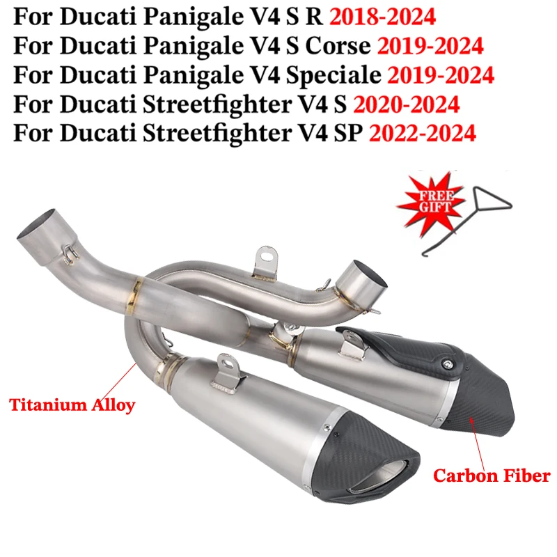 

Slip On For Ducati Panigale V4 S Corse Streetfighter SP 2018-2024 Motorcycle Exhaust System Escape Link Pipe Muffler DB Killer