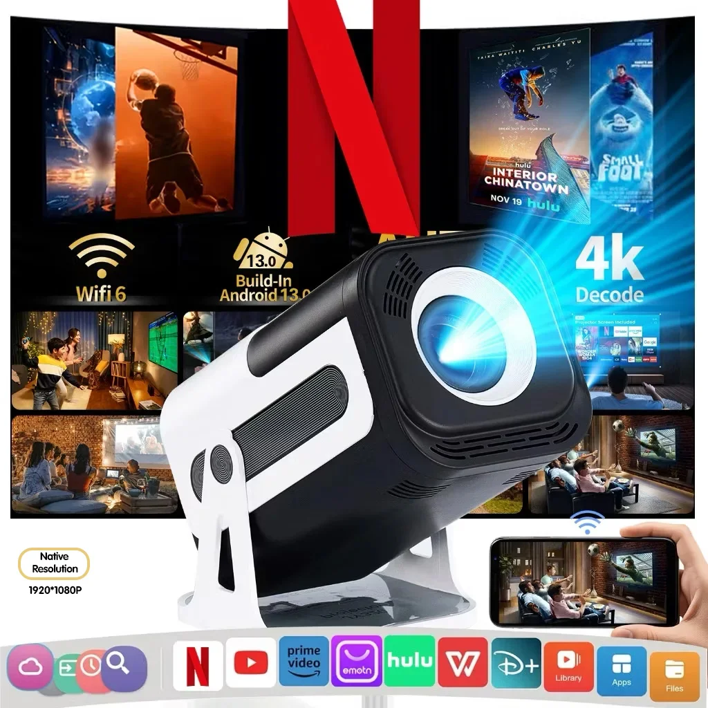 جهاز عرض DEYSINN 4K Android 13 أصلي 1080P 390ANSI HY320 Dual Wifi6 BT5.0 1920*1080P Projetor محمول للسينما ترقية HY300 #1