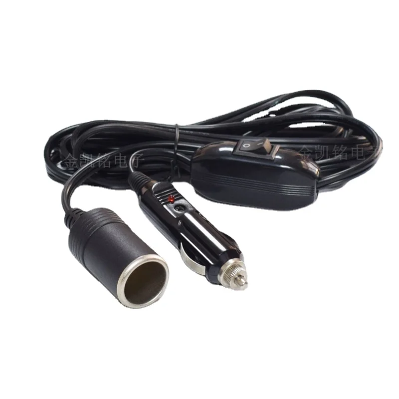 

10A Pure Copper Thickened 12V24V Universal Cigarette Lighter Extension Cable with Switch, 3m Car Charger Power Cord