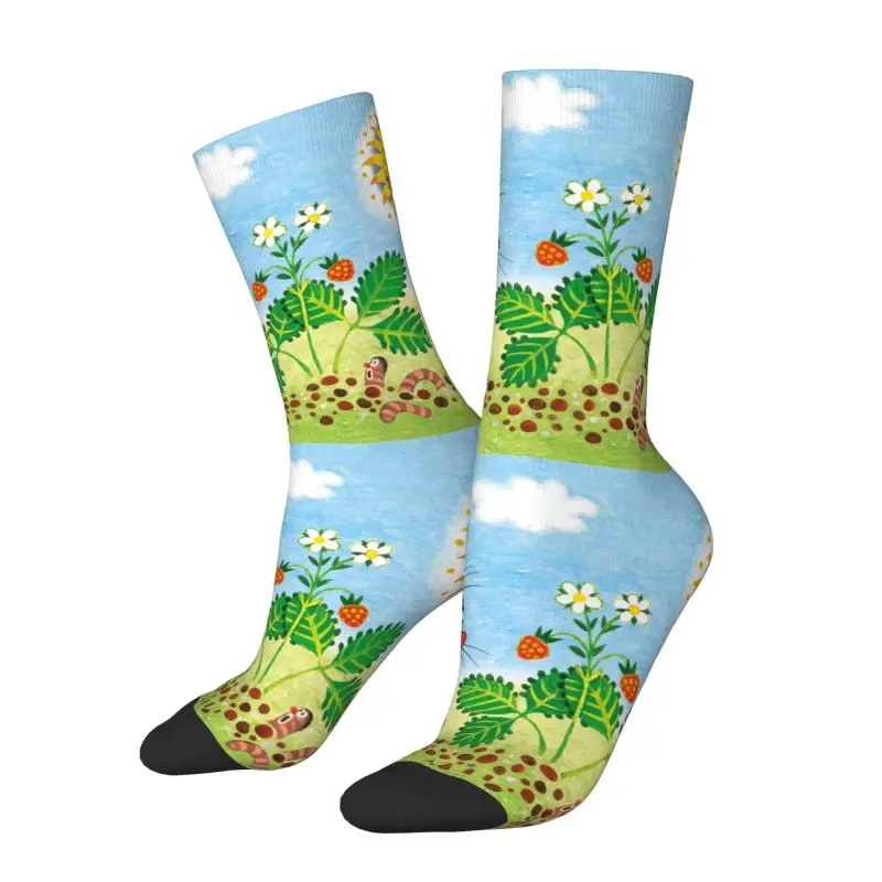 Cute Men's Cute Mole Digging Dress Socks Unisex Breathbale Warm 3D Printed Cartoon Krtek Little Maulwurf Crew Socks