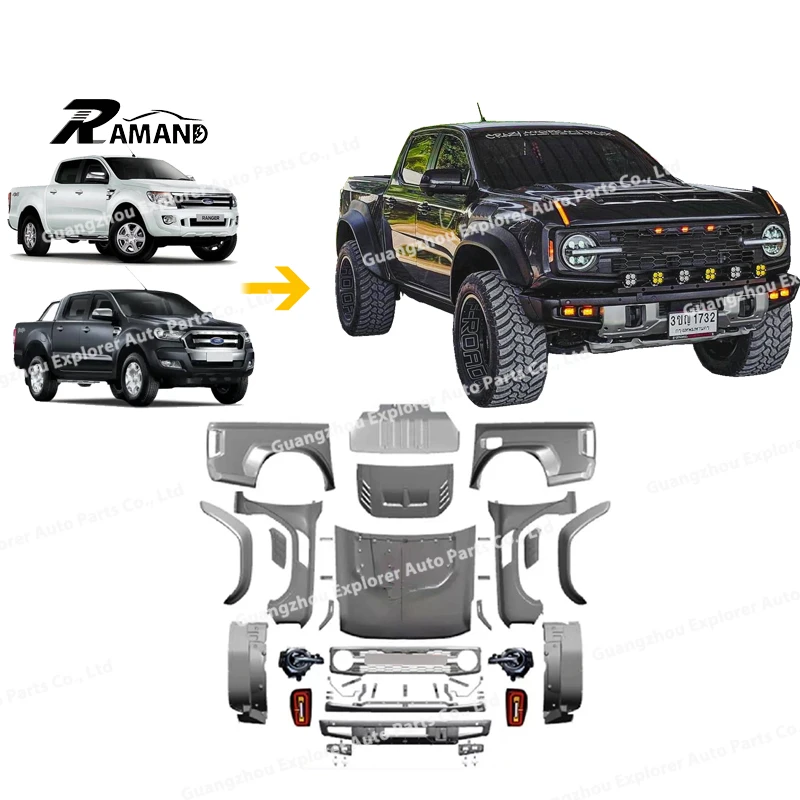 Ranger T6 T7 T8 Upgrade To Bronco Raptor Bodykit For Ranger 2012-2021 Convert To Broncos Branco Thailand Facelift Body Kit