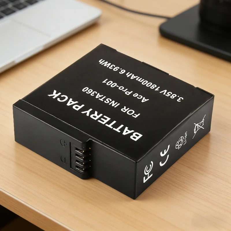 1800mAh High Capacity Rechargeable Battery with Dual-Slot Charger Dock for Insta360 Ace Pro 2/Ace Pro Fast Charging Power Kit