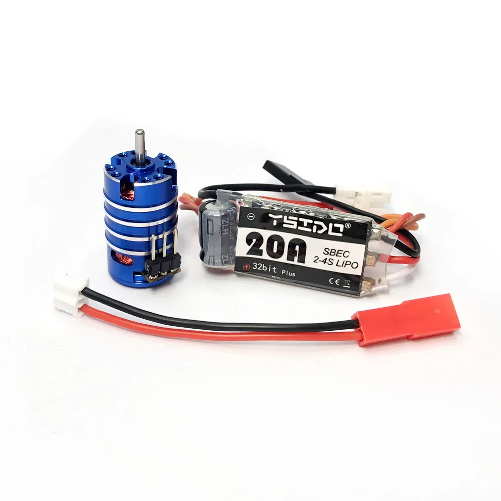 YSIDO 1625 3500KV 6000KV 7500KV 11000KV silnik bezszczotkowy w/20A ESC Combo dla Wltoys Traxxas RC 1/24 1/28 mini Model pojazdów samochodu