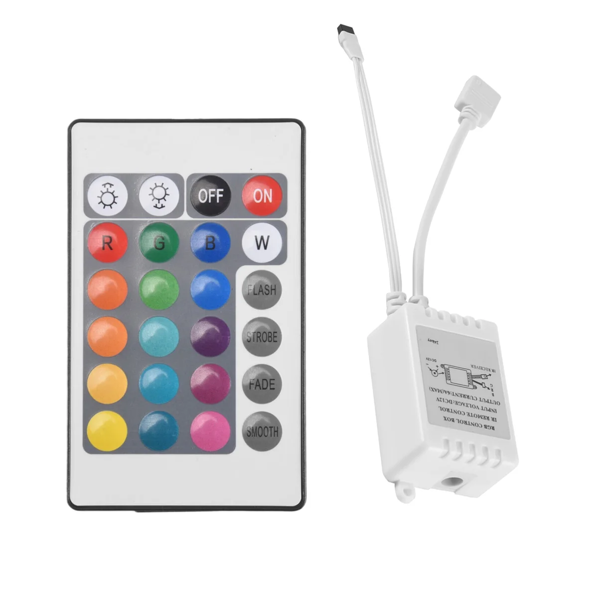 

A10I 24 Keys Remote Control+DC12V LED Controller RGB Control Box IR Light Strip Controller for 5050 2835 RGB Light Strip