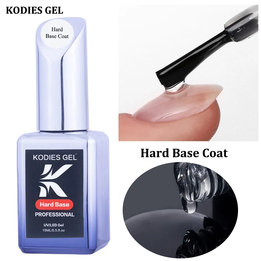 

KODIES GEL Жесткое базовое покрытие Сильная фиксация Гель-лак для ногтей Прозрачный Vernis Полуперманентный УФ-гибридный праймер Базовое масло Укрепляет ногти