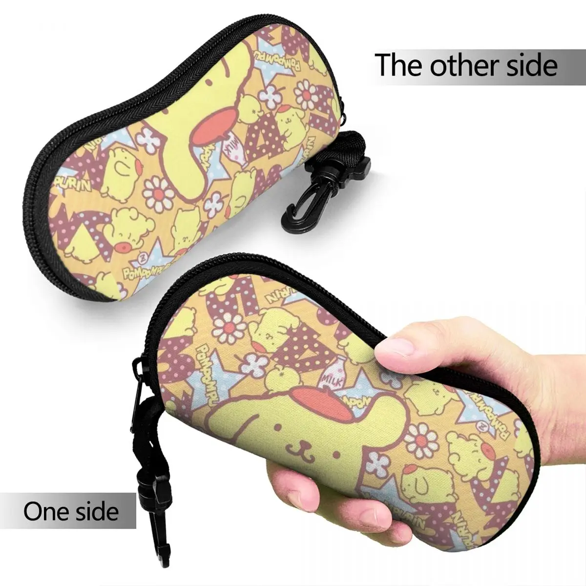 Kawaii Pom Pom Purin Glasses Case Unisex Anti-Fall Cartoon Eyewear Storage Box Ins Sunglasses Box