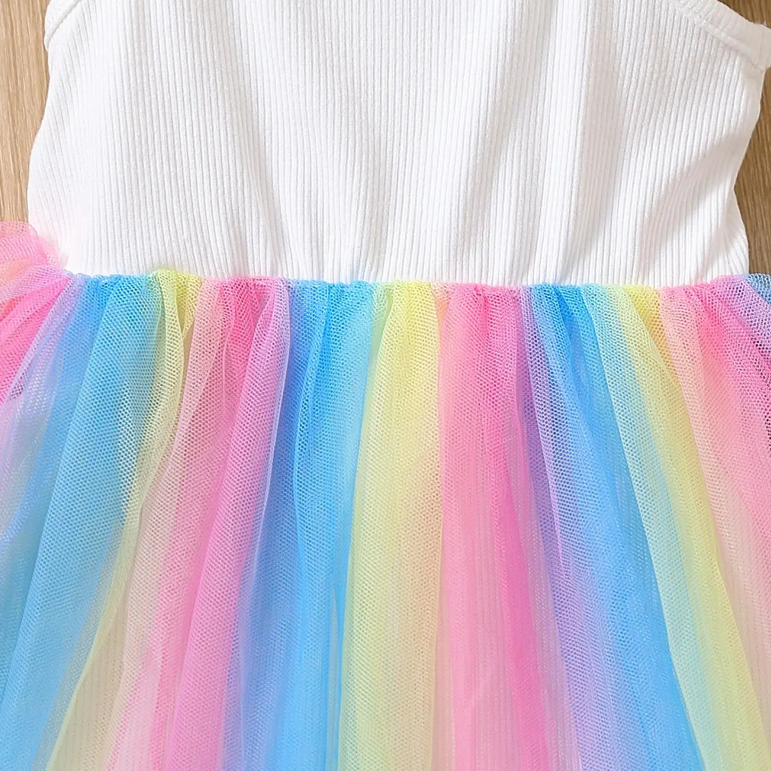 Baby Girl Rainbow/Black Dress Summer Sleeveless Dress Princess Dress Daily Wear or Party Wear Evening Dress