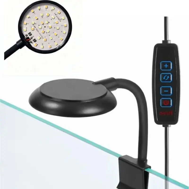 ~USB Aquarium LED Lamp Fish Tank Light Decor Aquatic Plant Multiple Modes Dimmable Lightness Full Spectrum Mini Clip Light