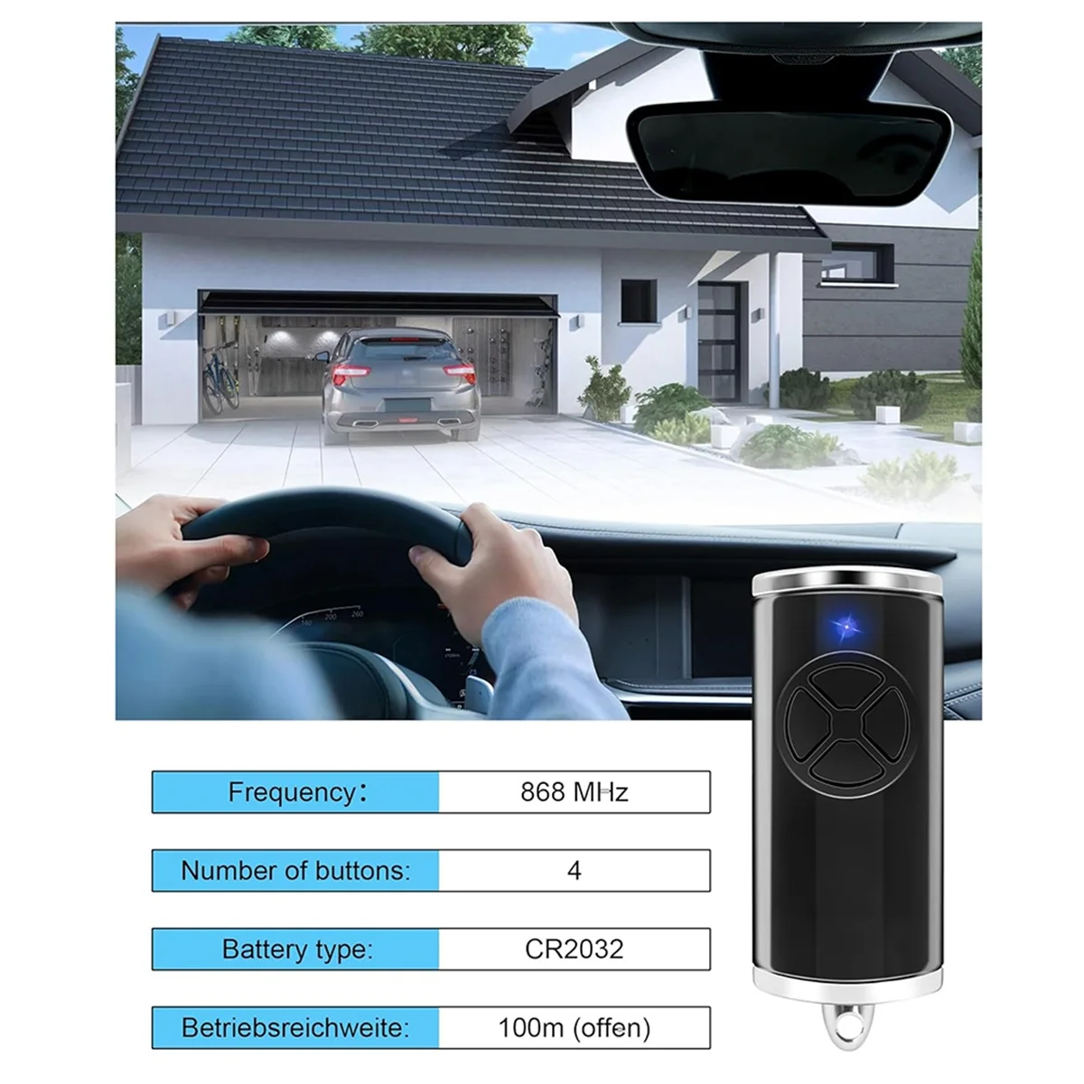

BABP 868MHz Garage Opener Remote Control, 3 Pieces for Hormann Handheld Transmitter HSE2-868-BS, HSE-4-868-BS