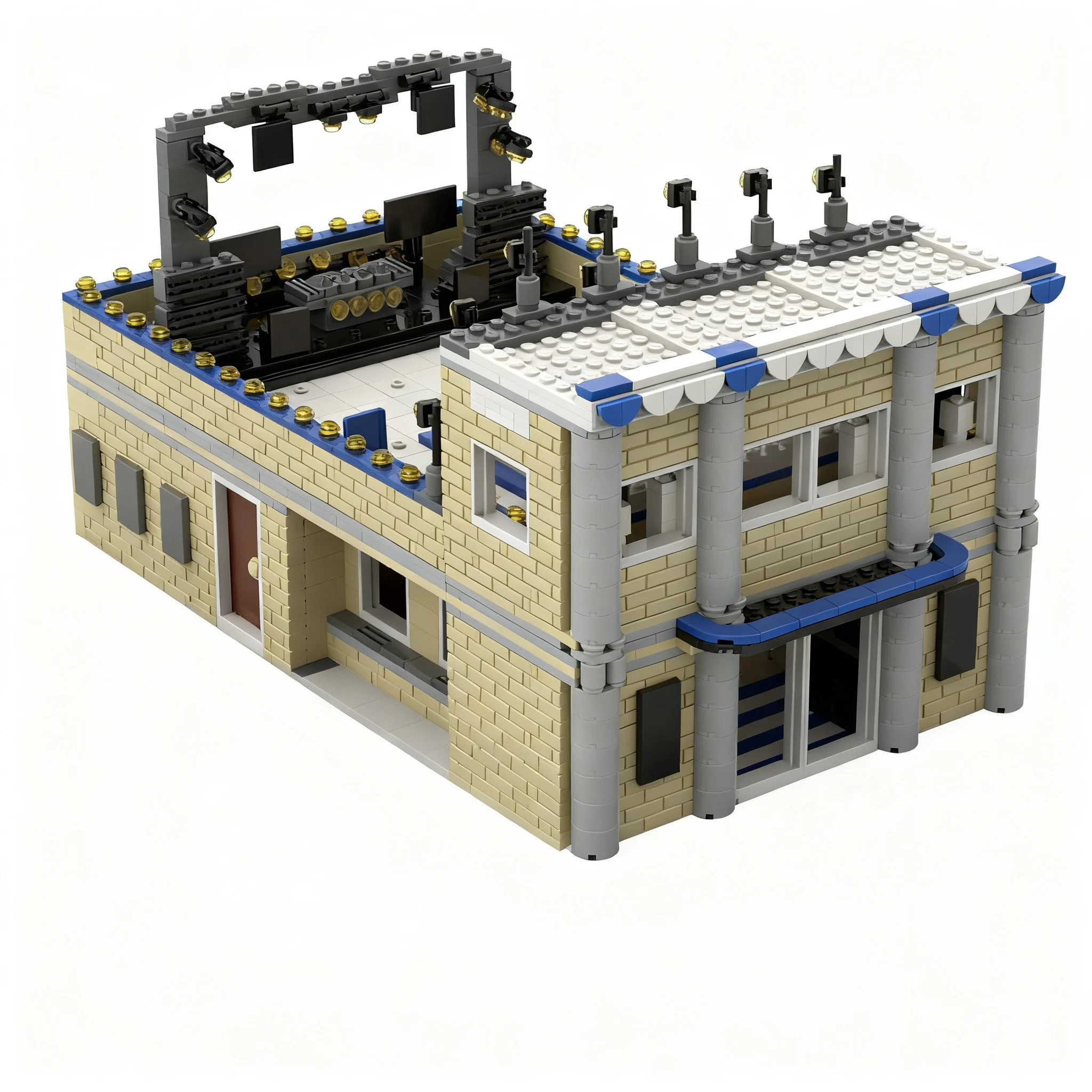 2263pcs MOC Open Air Dance Club Modular Buildings Model Building Blocks Architecture Education Assemble Art Creative Birthday
