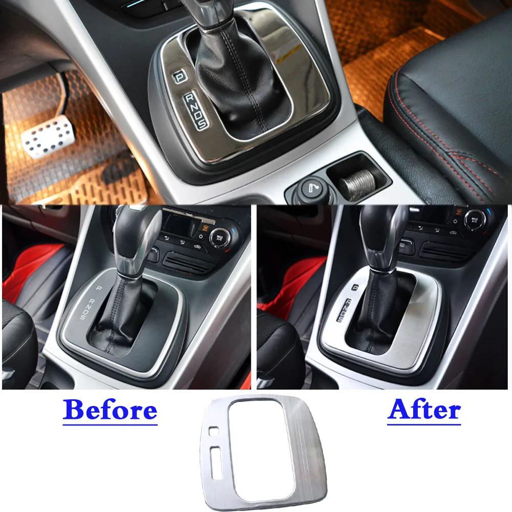 

Для Ford Kuga Escape 2013 2014 2015 2016 автомобильный чехол, Стайлинг, средний передний стояк переключения передач, чашка, лампа, рамка, отделка, 1 шт.