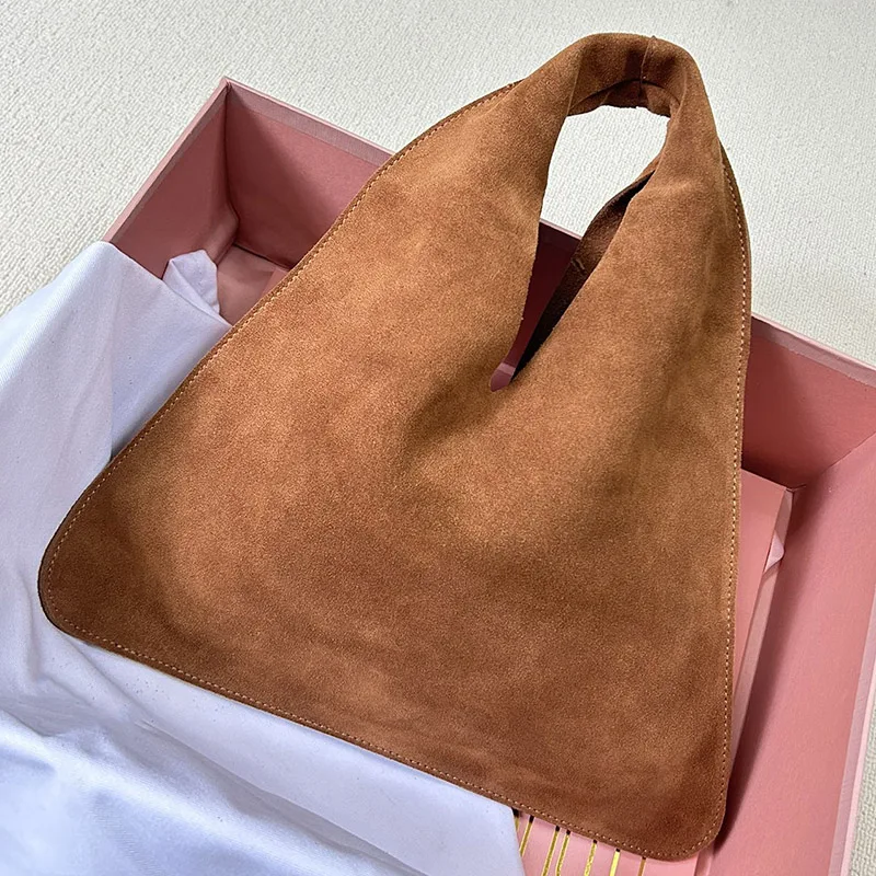 Luxury Suede Leather Bindle Bags for Women 24 Fall Winter Female Soft Shopping Bag Girls Handbag