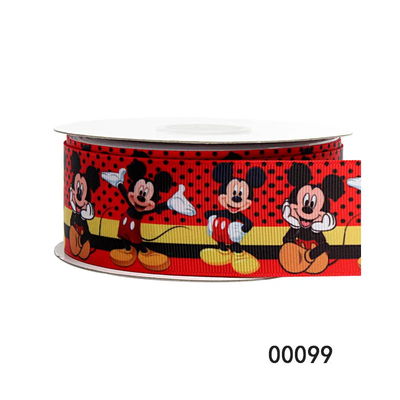 Disney 5Yards 25MM 38MM Mickey Mouse Printed Grosgrain Ribbon