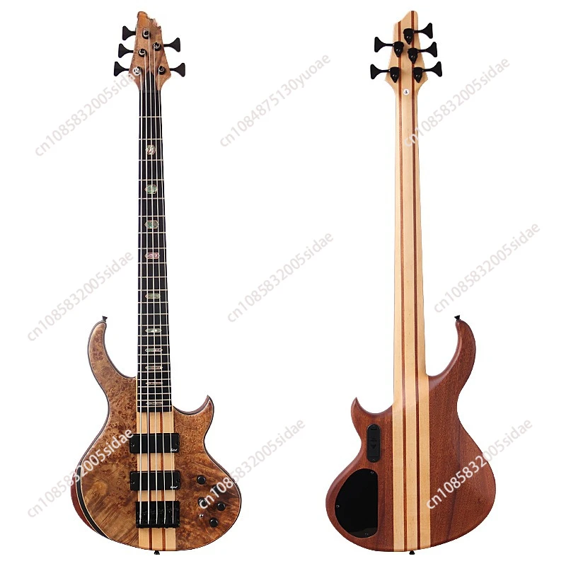 جيتار كهربائي قابل للتحويل مقاس 43 بوصة مكون من 5 أوتار من خلال الجسم السلبي/النشط مع جسم الماهوجني ونواة زهر الخوخ 5 أوتار #2