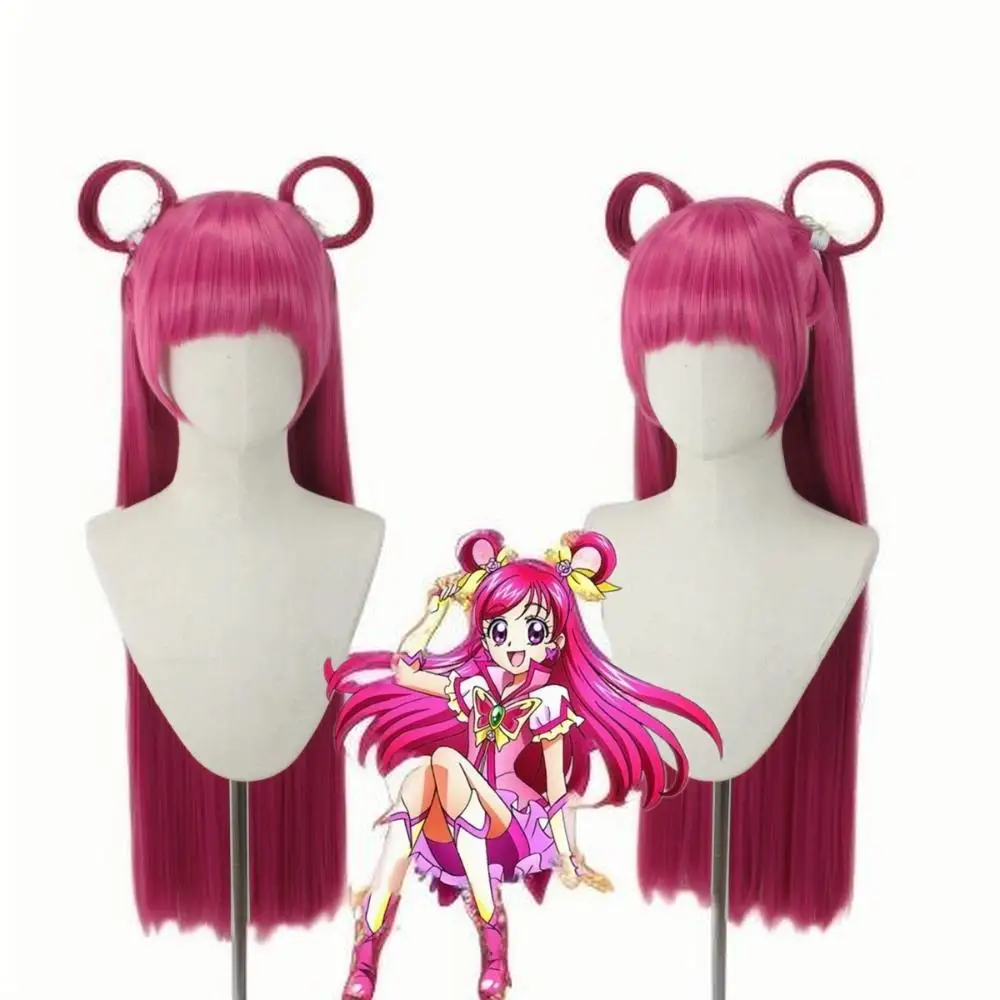 Precure 5 Nozomi Yumehara Dark Dream Peruca Cosplay com Anel de Cabelo – Peruca Estilo Anime