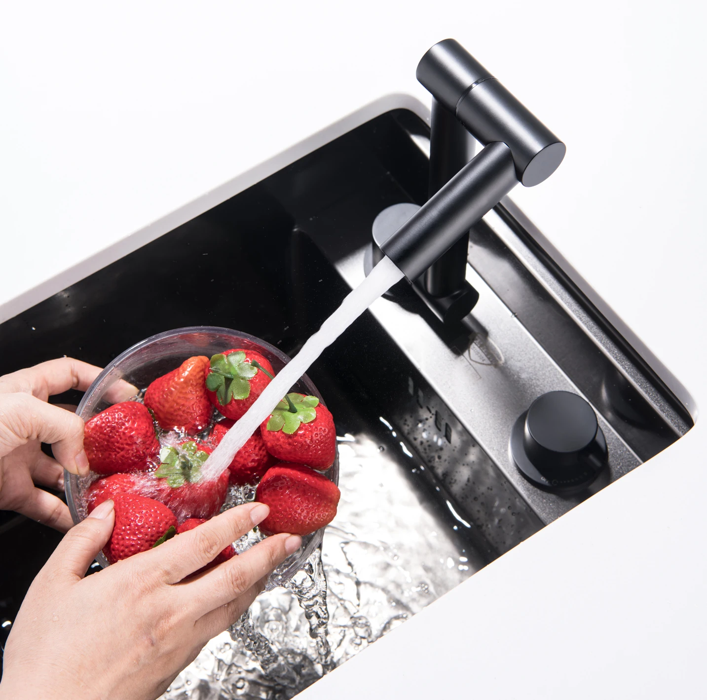 Tifilojia Foldable Kitchen Faucet,Black Kitchen Faucet, Folding rv Kitchen Faucet,Inner Window bar Sink Kitchen Faucet