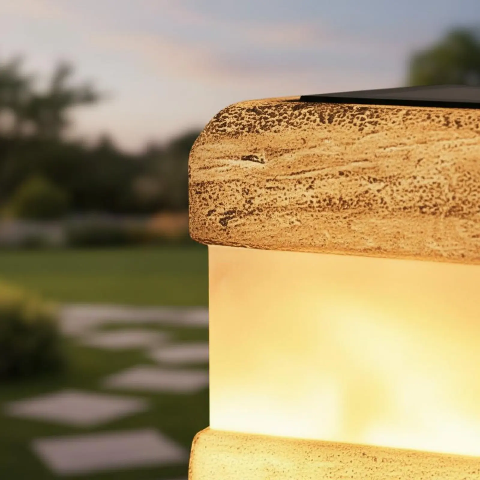 

Solar Stone Light LED Square Stone Lamp Solar Pathway Light Easy to Install Cobblestone Garden Lamp Waterproof for Yard