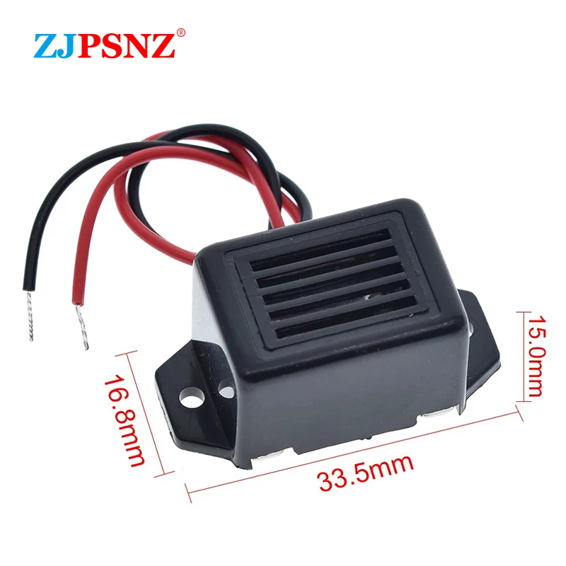 3V 6V 9V 12V 24V 75dB Siren Beeper Buzzer Sound Warning Alarm Adapter Cable Slim Invisible Car Truck Vehicle Reversing Reminders