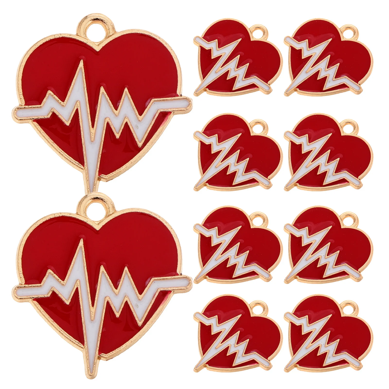 

10 шт., подвеска в виде сердцебиения, ЭКГ, подвески из цинкового сплава, красный, сделай сам, поставка ювелирных изделий для ожерелья, браслета, колье, висячие