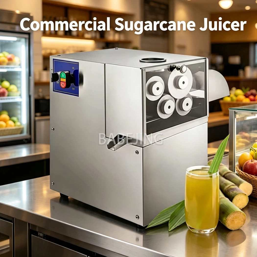 Stainless Steel Sugar Cane Juicer Gross Weight 70KG Electric Sugarcane Juice Press Commercial Processing Machine