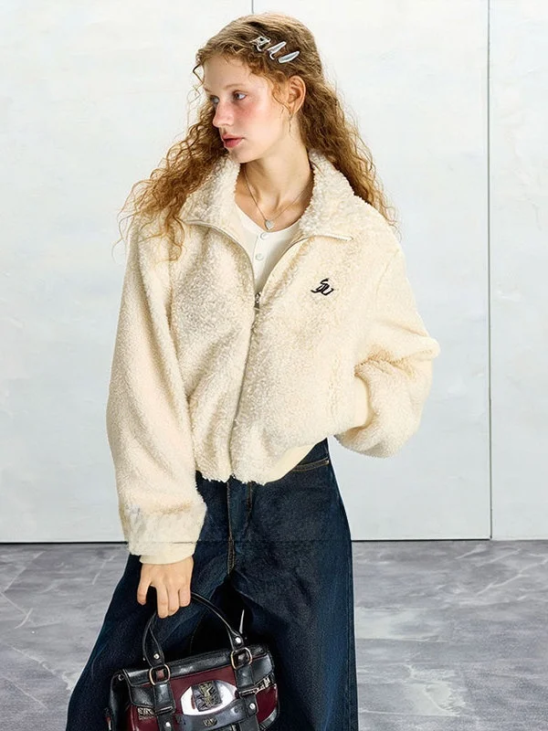 

ZhuoZhi Spring New Loose Long Sve Zipper Cardigan Women's Embroidered High Collar Coat Casual Sle Commute Top