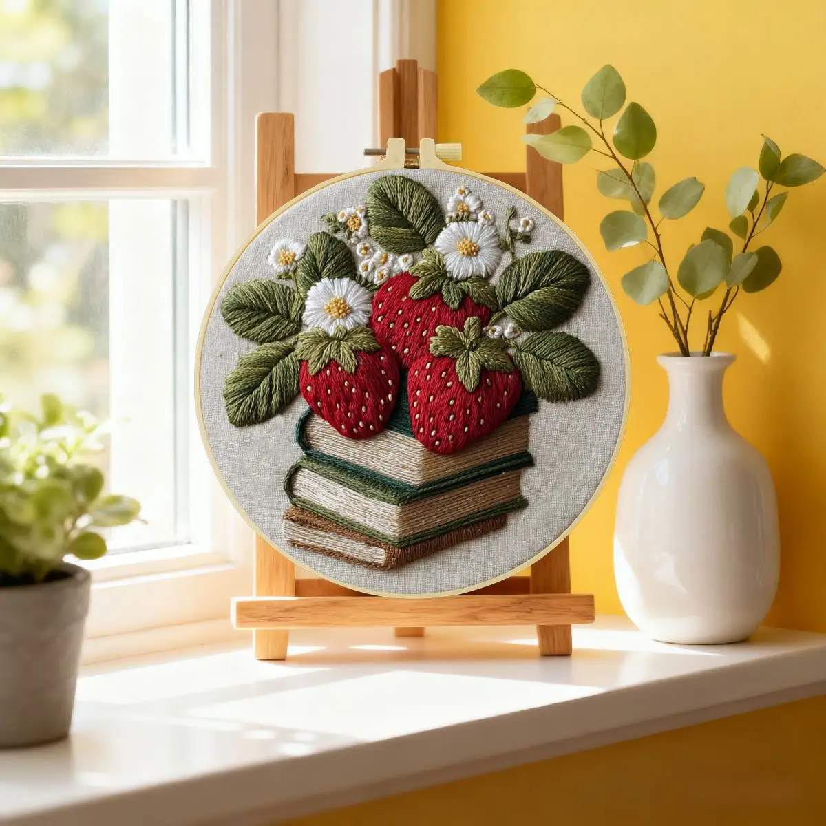 1 Stück 20X20CM/15X15CM 7,87/6,3 Zoll Garten-Stickerei-Starter-Kit DIY-Kit DIY-Stickerei-Set für Anfänger – Detail 5
