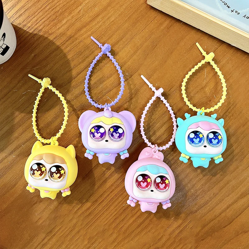 Porte-clés Pop-Up pour fille, mignon, yeux à presser, pincement, pendentif, dessin animé, amusant, soulagement du Stress, jouet pour étudiant, pendentif pour sac à dos