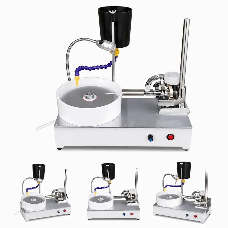 Mini Gemstone Grinding Faceting Machine 120W 2800RPM Jewelry Polishing Flat Grinder Lapidary Tool for Stone Cutting Shaping