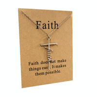 Stainless Steel Faith Cross Necklace Religious Christian Jewelry Gifts for Women