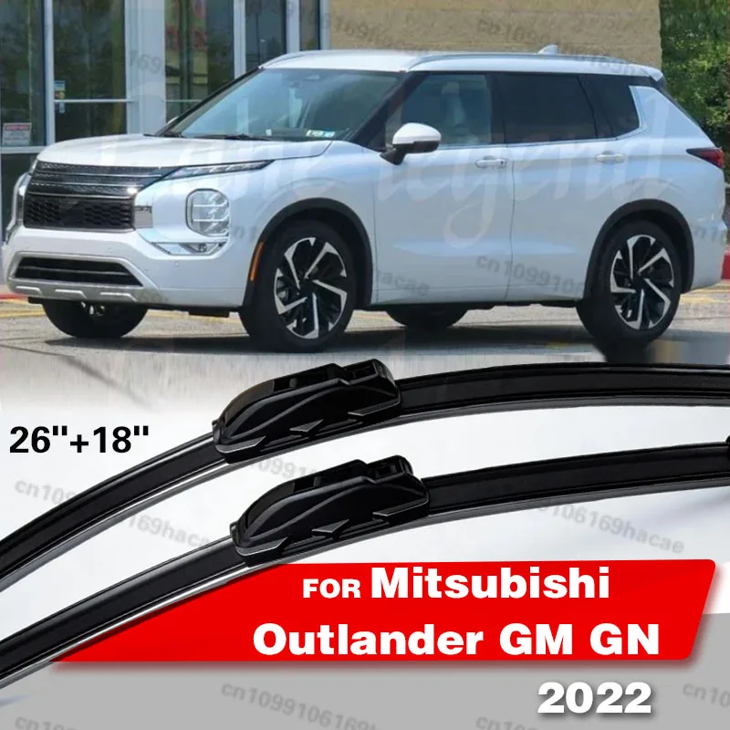 

2x For Mitsubishi Outlander GM GN 2022 Frameless Wiper Blades Rubber Front Windscreen Hatchback Cleaning Replacement Accessories