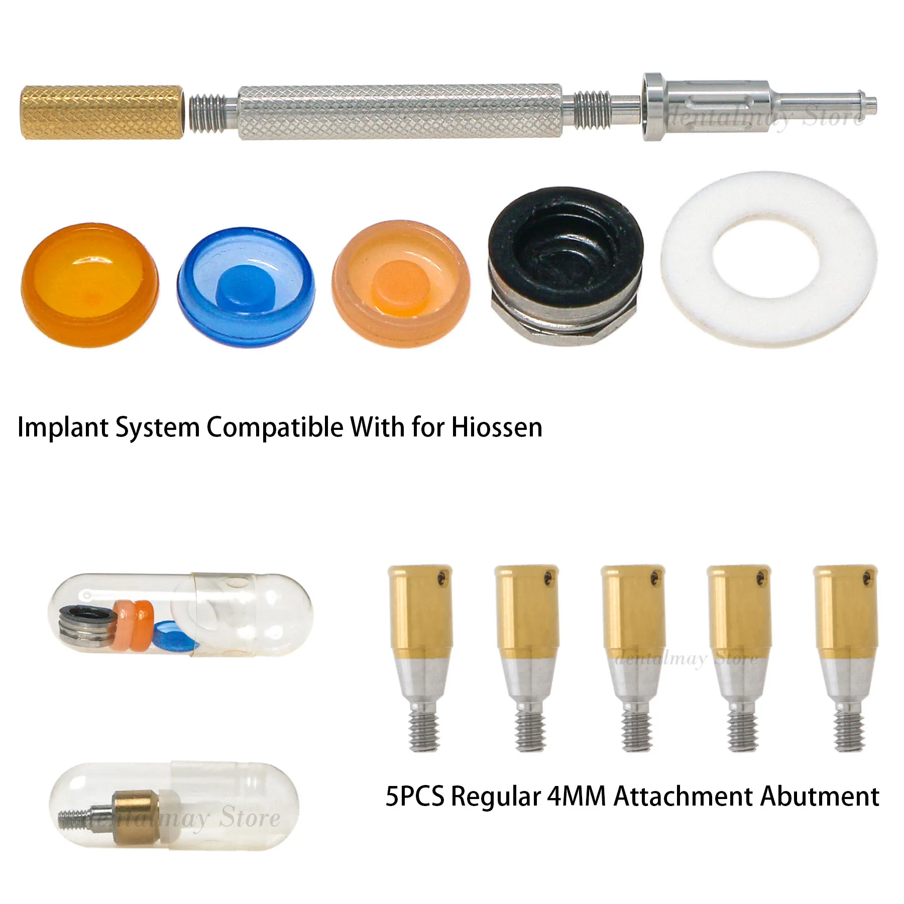 Dental Implant Regular Abutment & Overdenture Locator Core Tool Male Caps Kits for Hiossen Regular 4mm